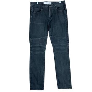 Express Mens Jeans Black Denim Rocco Slim Fit Skinny Leg Stretch 32x34
